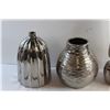 Image 2 : (3) Ceramic Silver Vases