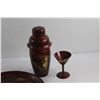 Image 2 : Japanese Pattern Serving Platter, Cocktail Shaker, and Glass