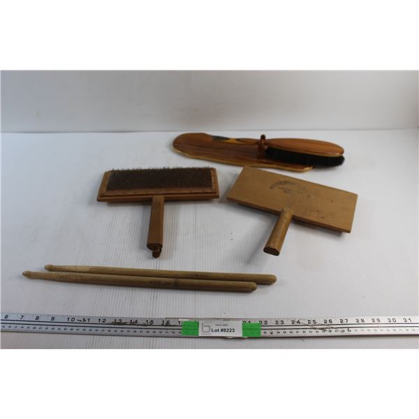Drumstick, Wool Carders and Shoe Brush