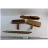 Image 1 : Drumstick, Wool Carders and Shoe Brush