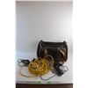 Image 1 : Pet Tote Bag, Cord Extension Cords, 4 Outlet Power Strip, Assorted Cords and Misc.
