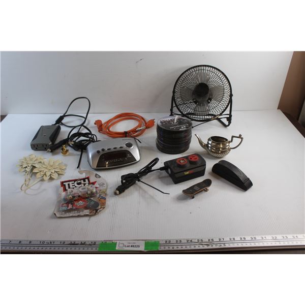Portable USB Fan, Extension Cord, Power Inverter, Cigarette Rolling Machine, Coat Hooks and Misc.