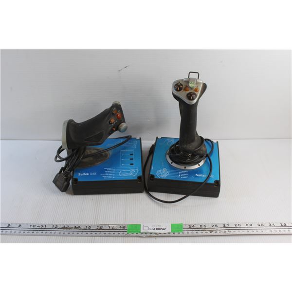 Saitek X45 Digital Joystick & Throttle Flight Simulator Controllers - As Is