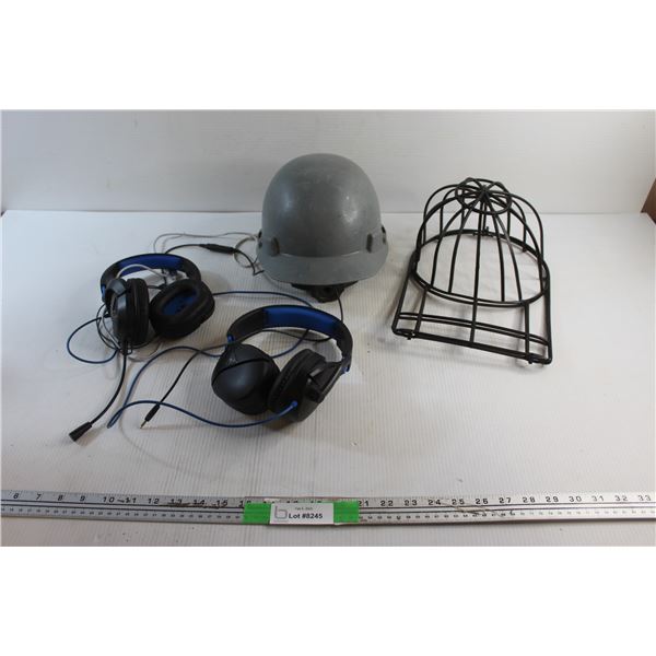 Construction Hat, (2) Headphones - As Is and Hat Washer