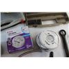 Image 6 : Smoke Alarm, Portable Solar Radio, (2) Hardware Organizer Cases, Small Bucket, Multi Tool and Misc.
