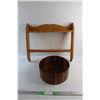 Image 1 : Wooden Shelf and 100% Acacia Wood Bowl