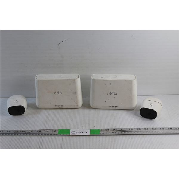 (2) Arlo Base Stations and (2) Wireless Cameras - As Is