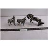 Image 1 : (3) Vintage Metal Horse Statuettes - As is