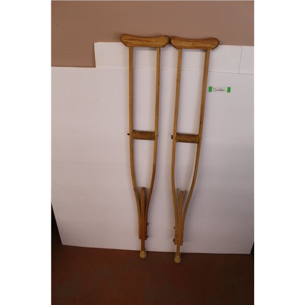 Pair of Vintage Wooden Crutches 50" Length