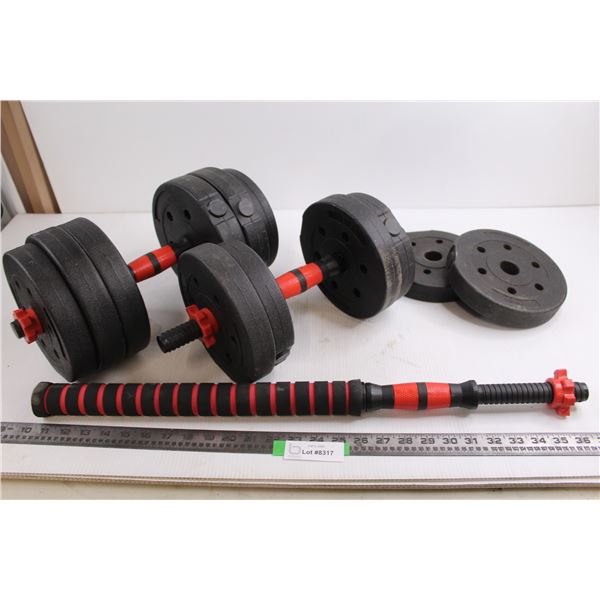 Weight Lifting Set (Dumb Bells, Bar Bell, Weights)