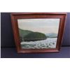 Image 6 : (3) Wood Framed Wall Art - Largest 17.5" x 13.5", Mikasa Starlet Glass Picture Frame 9" x 7"