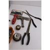 Image 2 : Assorted Tools (Pliers, Tin Snips, Drill Bits), Metal Tool Box - As is