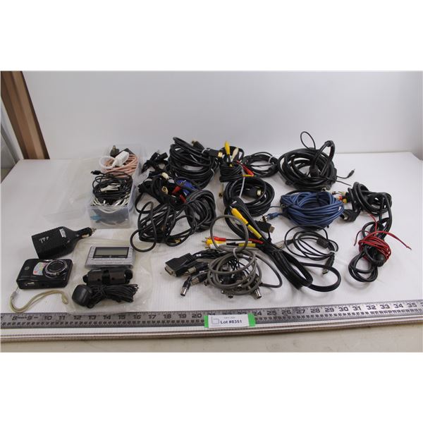 Assorted Electrical Cables (VGA, HDMI, Audio, USB, Misc.), XM Delphi Satellite Radio, Eliminator 75W