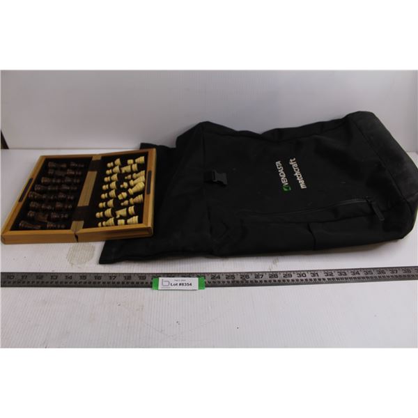 Canada Trust Collapsible Wooden Chess Board and Pieces (Complete), Vendasta Matchcraft Backpack