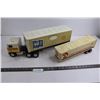 Image 1 : Children's Toy Semi Tractor with Two Trailers (Labatt's, Mac Tools, Shell, Dominion)