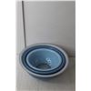 Image 3 : (3) Blue Glass Pyrex Nesting Bowls- 9.75", 8.5", 7"