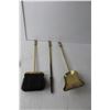 Image 2 : Gold Colored Fireplace Accessories with Stand 24.25" Tall- Poker, Shovel, Broom