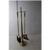 Image 3 : Gold Colored Fireplace Accessories with Stand 24.25" Tall- Poker, Shovel, Broom