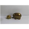 Image 6 : (2) Brass Elephant Statues, Playing Cards and (2) Jewelry Boxes