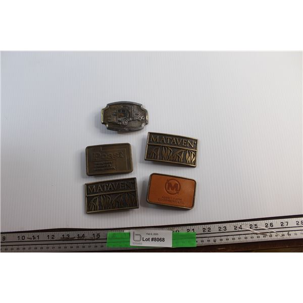 (5) Brass Belt Buckles