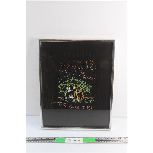 Framed Embroidery Art 14'' x 11''