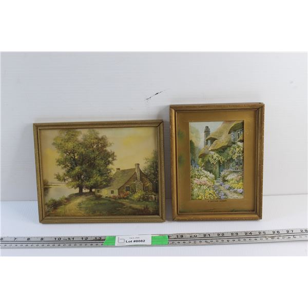 Framed Home of my Childhood & A Cottage Garden Art Prints 9 1/2'' x 8 1/2''