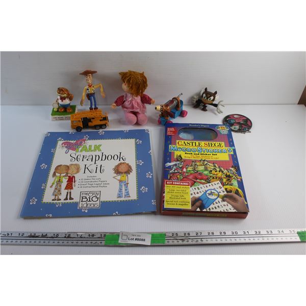 Girl Talk Scrap Book, Castle Siege Micro Stickers and Assorted Kids Toys