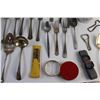 Image 6 : Spoons, Forks, Bottle Openers, Dining Knives, Magnifying Glass, Ceramic Mug and Misc.
