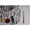 Image 7 : Spoons, Forks, Bottle Openers, Dining Knives, Magnifying Glass, Ceramic Mug and Misc.
