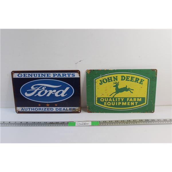 Ford and John Deere Signs 12'' x 7''