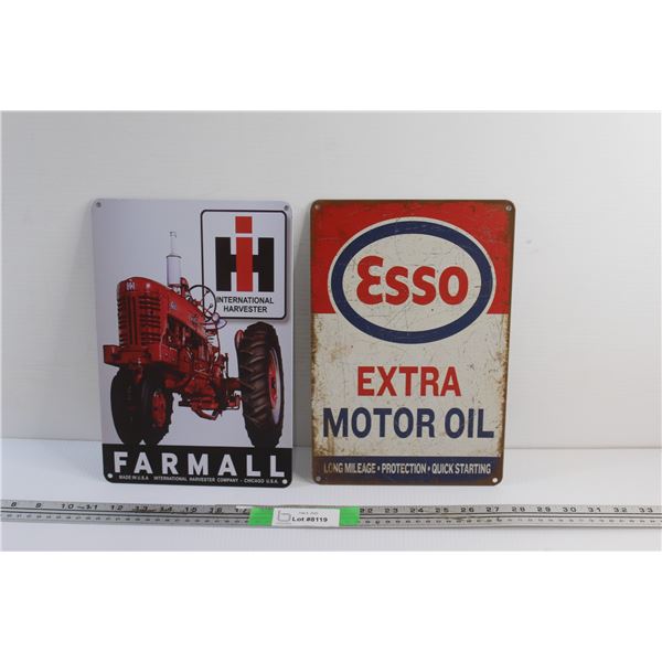 Farmall and Esso Signs 12'' x 7''