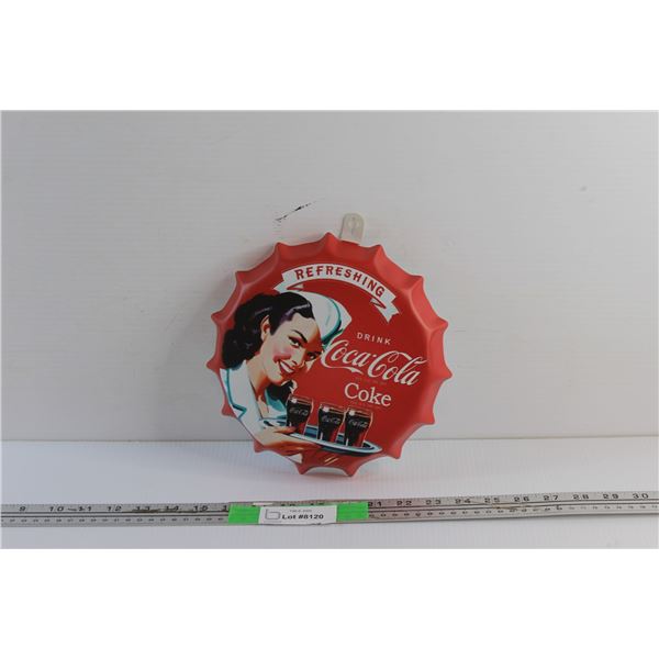 Coca Cola Bottle Cap Sign 9''