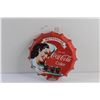 Image 2 : Coca Cola Bottle Cap Sign 9''