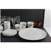 Image 3 : Glass Goblets, Saucers & Tea Cups, Dining Plate, Candle Cup, Anniversary Mug, Salt Shaker and Misc.