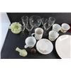 Image 5 : Glass Goblets, Saucers & Tea Cups, Dining Plate, Candle Cup, Anniversary Mug, Salt Shaker and Misc.