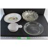 Image 1 : (3) Glass Fruit Bowls, Ceramic & Glass Pie Dishes and Pyrex Baking Dishes