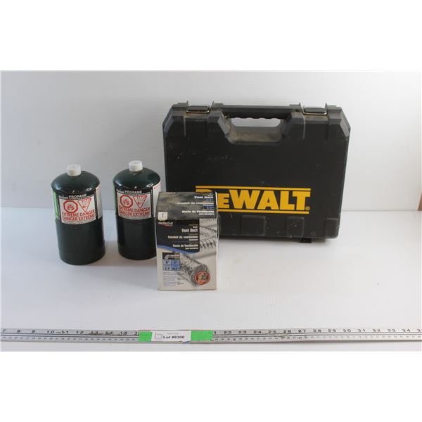 (2) Propane Tanks, Dryer Vent Duct and DeWalt Case