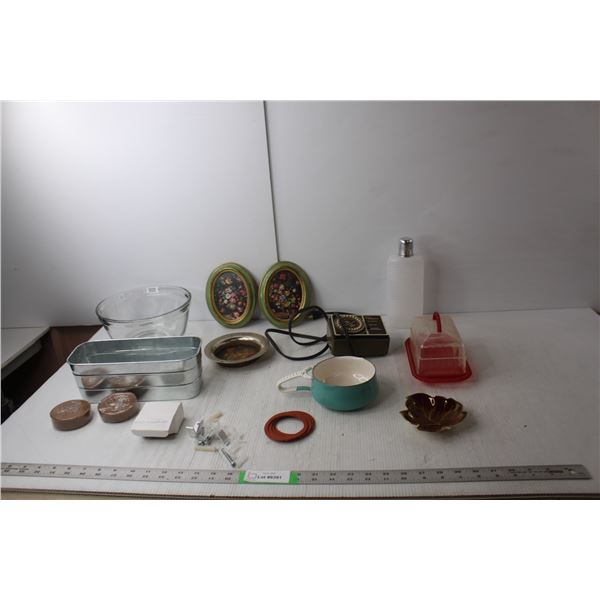 24 Hour Appliance Timer, Plastic Butter Dish, Glass Mixing Bowl, Misc.