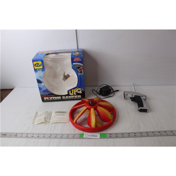 RC Flying Saucer- Powers On with Charger and Remote (Needs Batteries)- As Is