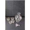 Image 2 : (4) Shot Glasses, (2) Decanters Up to 14.5" Tall