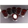Image 2 : Partial Set of 16 Ruby Glass Stemware