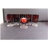 Image 4 : Partial Set of 16 Ruby Glass Stemware