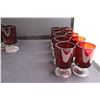Image 5 : Partial Set of 16 Ruby Glass Stemware