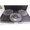 Image 1 : (3) Fancy Glass Serving Platters - Largest 12" Dia