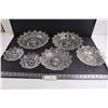 Image 1 : Set of (6) Fancy Glass Serving Dishes (One Piece Chipped)