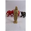 Image 2 : (3) Ceramic Bull Figurines, Jesus Statuette 6.5" Tall, Christmas Stocking Salt & Pepper Shakers