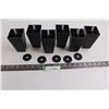 Image 1 : Set of (6) Black Plastic Furniture Legs & (5) Plastic Washers 4.5" Tall