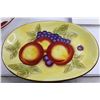 Image 3 : (3) Ceramic Serving Platters, French Themed Serving Tray 19.5" x 15", Large Decorative Bowl 14.5" Di