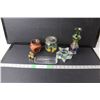Image 1 : Miniature Glass Kerosene Lamp, (2) Salt & Pepper Shaker Sets, Glass Candle Holder, Misc.