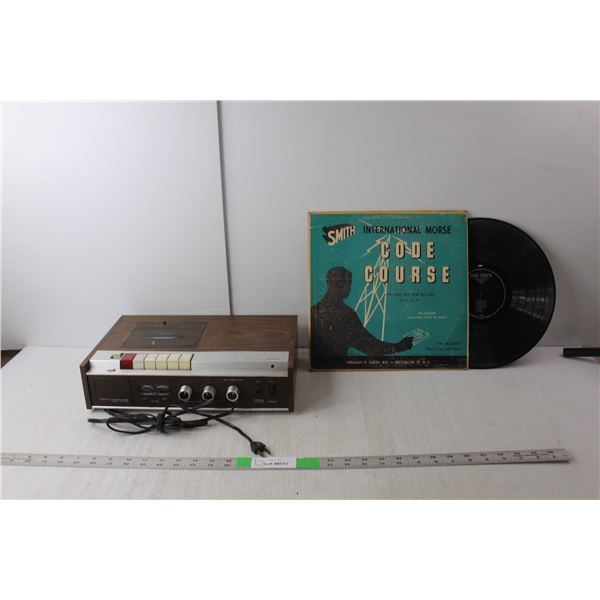Sanyo Solid State Cassette Stereo Deck, Morse Code Course on Record